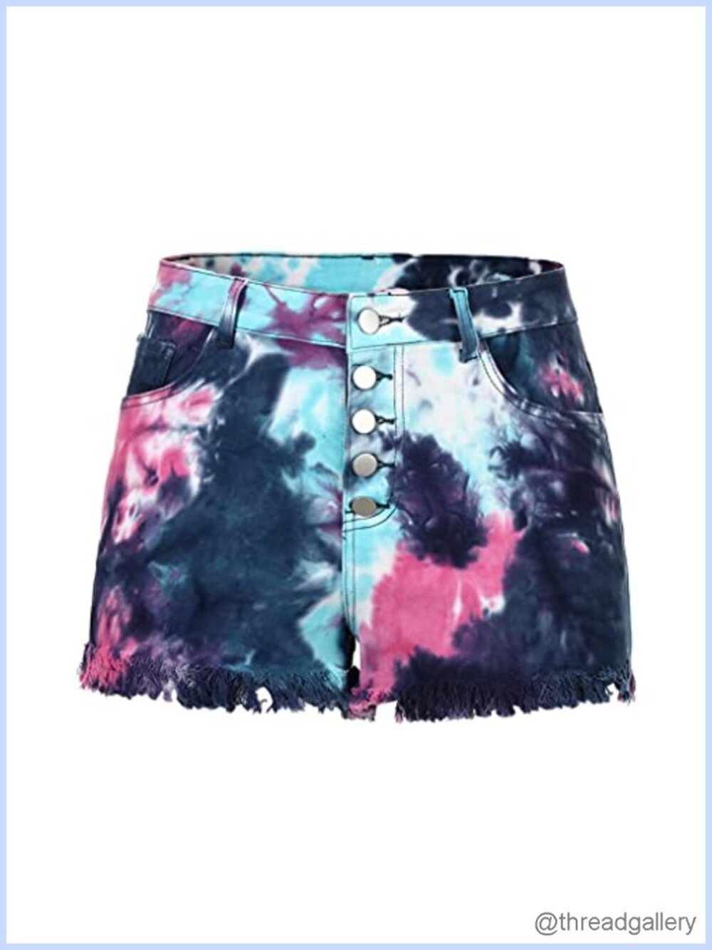 Ripped Frayed Raw Hem Mid Rise Denim Jean Shorts for Women Stretchy